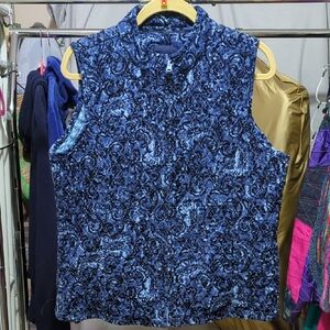 Basic Editions Corduroy Paisley Vest Size L Invw395